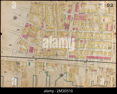 Insurance maps of Boston volume 4 : comprising portions of Charlestown, East Cambridge, Cambridge Port, Old Cambridge & Somerville : plate 92 , Fire risk assessment, Massachusetts, Boston, Maps, Charlestown Boston, Mass., Maps Norman B. Leventhal Map Center Collection Stockfoto