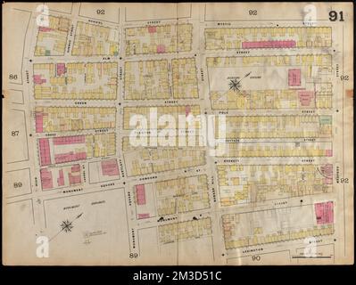 Insurance maps of Boston volume 4 : comprising portions of Charlestown, East Cambridge, Cambridge Port, Old Cambridge & Somerville : plate 91 , Fire risk assessment, Massachusetts, Boston, Maps, Charlestown Boston, Mass., Maps Norman B. Leventhal Map Center Collection Stockfoto