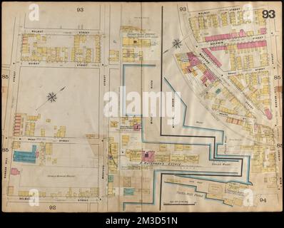 Versicherungskarten Boston Band 4 : umfasst Teile von Charlestown, East Cambridge, Cambridge Port, Old Cambridge & Somerville : Plate 93 , Fire Risk Assessment, Massachusetts, Boston, Maps, Charlestown Boston, Massachusetts, Norman B. Leventhal Map Center Collection Stockfoto