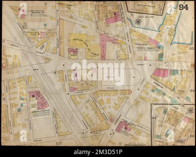 Versicherungskarten Boston Band 4 : umfasst Teile von Charlestown, East Cambridge, Cambridge Port, Old Cambridge & Somerville : Plate 94 , Fire Risk Assessment, Massachusetts, Boston, Maps, Charlestown Boston, Massachusetts, Norman B. Leventhal Map Center Collection Stockfoto