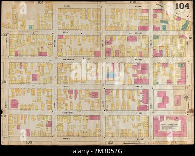 Versicherungskarten Boston Band 4 : umfasst Teile von Charlestown, East Cambridge, Cambridge Port, Old Cambridge & Somerville : Plate 104 , Fire Risk Assessment, Massachusetts, Cambridge, Maps, Cambridge Mass., Maps Norman B. Leventhal Map Center Kollektion Stockfoto