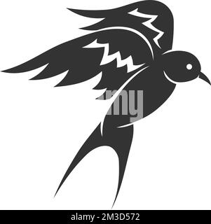 Symbol für die Vorlage „Swallow“-Logo Illustration Markenidentität Stock Vektor