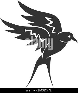 Symbol für die Vorlage „Swallow“-Logo Illustration Markenidentität Stock Vektor