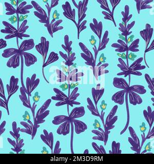 Nahtloses Vektormuster mit abstrakten handgezeichneten romantischen Blumenelementen für Design und Textil. Stock Vektor