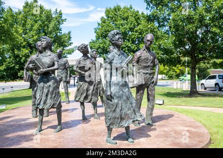Little Rock, AR, USA - 9. September 2022: Civil Right Memorial Stone Marker Stockfoto