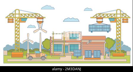 Green Energy Smart Power System Installationsvektor Stock Vektor