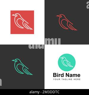 Einzigartiges Vogel-in-Line-Bild Grafik-Symbol Logo-Design abstraktes Konzept Vektormaterial. Kann als Symbol für Tiere oder Illustrationen verwendet werden Stock Vektor