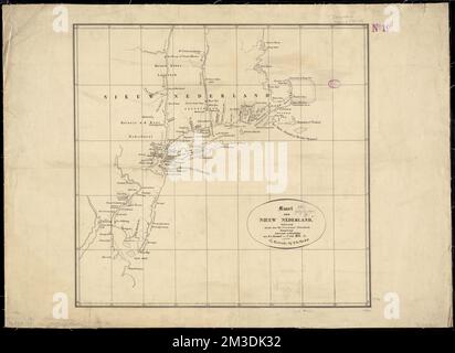 Kaart van Nieuw Nederland : behoorende tot de door het Provinciaal Utrechtsch genootschap bekroonde verhandeling , Middle Atlantic States, Maps, New England, Maps Norman B. Leventhal Map Center Collection Stockfoto
