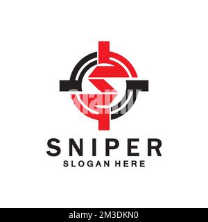Sniper-Ziel-Vektor-Logo. Anfänglicher S-Ziellogo-Vektor Stock Vektor
