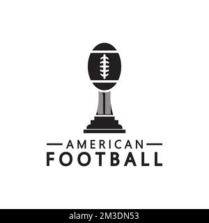 Sieger American Football Championship Trophy Logo Design Vektor Symbolvorlage. American-Football-Trophäe für den Siegerpreis Stock Vektor