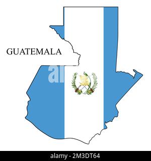 Guatemala-Kartenvektordarstellung. Weltwirtschaft. Berühmtes Land. Mittelamerika. Amerika. Stock Vektor