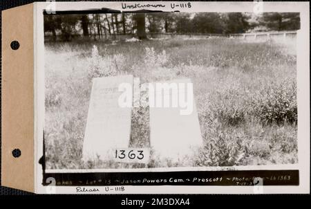 Laroy S. Oakes, Stephen Oaks, Jason Powers Cemetery, Lot 13, Prescott, Messe, 17. Juli 1934 : Unbekannt, U-1118 , Wasserwerk, Reservoirs Wasserverteilungsstrukturen, Immobilien, Friedhöfe Stockfoto