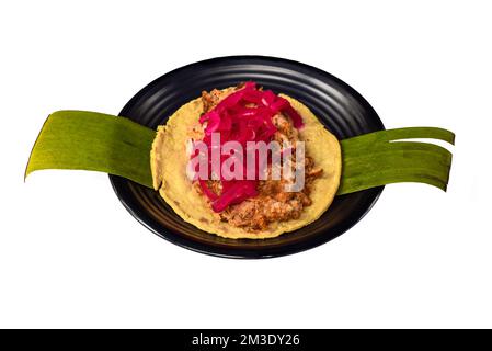 Tacos polanco mit Huhn und mexikanischer Geheimsauce Stockfoto