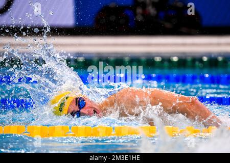 Melbourne, Australien. 15.. Dezember 2022. Thomas Neill aus Australien tritt an den 400m Freestyle Men-Läufen während der FINA Swimming Short Course World Championships im Melbourne Sports and Aquatic Centre in Melbourne, Australien, am 15.. Dezember 2022 an. Foto Giorgio Scala/Deepbluemedia/Insidefoto Credit: Insidefoto di andrea staccioli/Alamy Live News Stockfoto