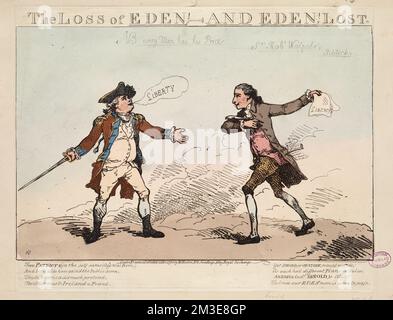 Der Verlust von Eden und Eden, verloren. , Politik & Regierung, Internationale Beziehungen, Handel, Vereinigte Staaten, Geschichte, Revolution, 1775-1783, Arnold, Benedict, 1741-1801, Auckland, William Eden, Baron, 1744-1814 Stockfoto