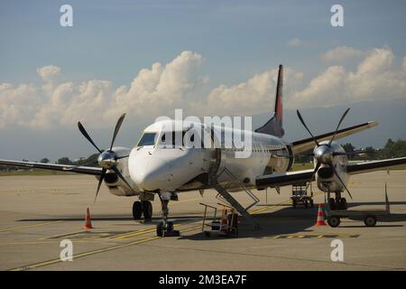 GENF - SEP 16: Darwin Airline am 16. September 2014 in Genf, Schweiz. Darwin Airline, die unter dem Markennamen Etihad Regional tätig ist Stockfoto