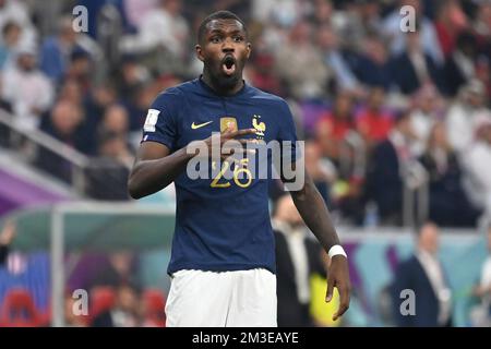 Marcus THURAM (FRA), Geste, gibt Anweisungen, Aktion, Einzelbild, Schneide ein einzelnes Motiv, eine halbe Figur, eine halbe Figur. Halbfinale, Halbfinalspiel 62, Frankreich (FRA) - Marokko (MÄRZ) 2-0, am 14.. Dezember 2022, Al Bayt Stadium Fußball-Weltmeisterschaft 20122 in Katar ab November 20.. - 18.12.2022? Stockfoto