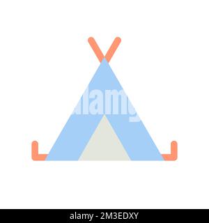 Symbol für die flache Benutzeroberfläche des Campingplatzes Stock Vektor