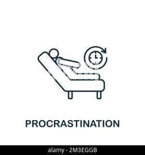 Symbol „Procrastination“. Monochromes, einfaches Symbol für menschliche Produktivität für Vorlagen, Webdesign und Infografiken Stock Vektor