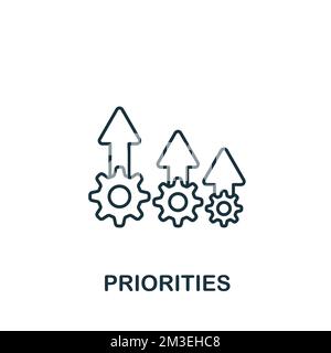 Prioritätensymbol. Monochromes, einfaches Symbol für menschliche Produktivität für Vorlagen, Webdesign und Infografiken Stock Vektor