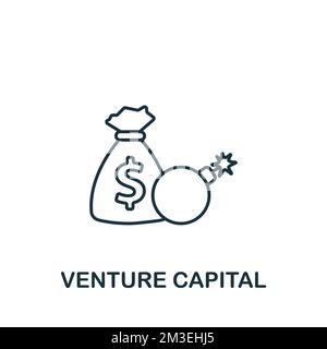 Venture Capital-Symbol. Monochromes Symbol für einfache Investitionen für Vorlagen, Webdesign und Infografiken Stock Vektor