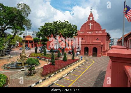 Malakka, Malaysia - 2022. November: Blick auf den niederländischen Platz in Malakka am 30. November 2022 in Malakka, Malaysia. Stockfoto