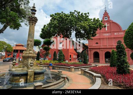 Malakka, Malaysia - 2022. November: Blick auf den niederländischen Platz in Malakka am 30. November 2022 in Malakka, Malaysia. Stockfoto