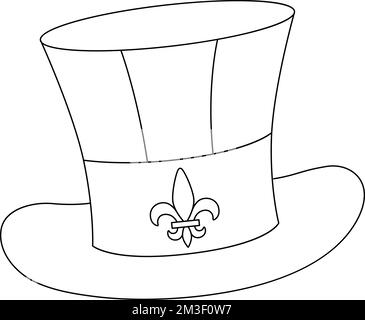 Mardi Gras Kappe mit isoliertem Fleur-de-Lis-Symbol Stock Vektor