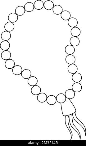 Ramadan Muslim Prayer Beads Isolated Coloring Page Stock Vektor