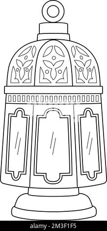Ramadan Lantern isolierte Malseite für Kinder Stock Vektor