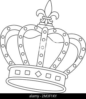 Mardi Gras King Crown Isolated Coloring Page Stock Vektor