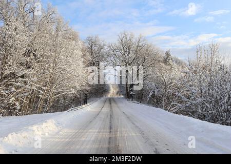 Straße im Dezember Stockfoto