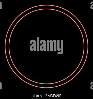 Neon chemische Reinigung Trockenreiniger Wäschesymbole Waschen Konzept Wäschesymbol rot Farbe Vektor Illustration Bild flach Licht Stock Vektor