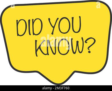 Wusstest du, dass das farbenfrohe Label 10 für Sprechblase ist Stock Vektor