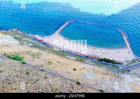 Meerblick vom Gibraltar Europa Point Rock. Blick auf Gibraltar Stockfoto