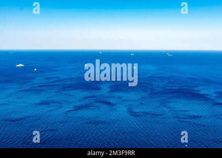 Meerblick vom Gibraltar Europa Point Rock. Blick auf Gibraltar Stockfoto