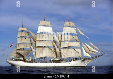 Dänisches Großschiff Danmark, Lerwick, 1999 Stockfoto