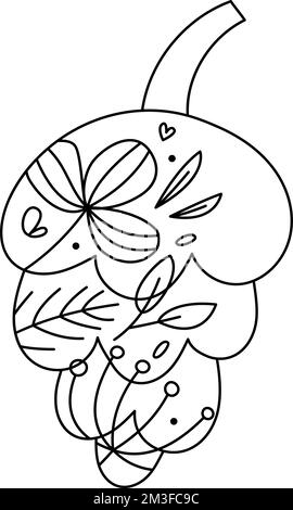 Niedliche, von Hand gezogene Babyvektoren, die den Winter mit Leinenbeeren und Ästen kreieren. Abbildung des Symbols „Weihnachten Advent“ für die Grußkarte Stock Vektor