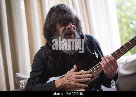 Budgie's Burke Shelley, fotografiert in Cardiff, Wales, 16. März 2020. Stockfoto