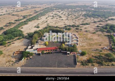 Traditionelle Bhunga-Hütten von Kutch Stockfoto