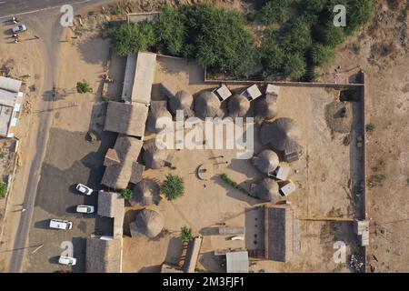 Traditionelle Bhunga-Hütten von Kutch Stockfoto