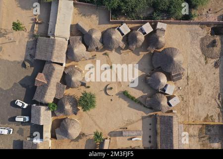 Traditionelle Bhunga-Hütten von Kutch Stockfoto