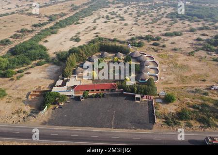 Traditionelle Bhunga-Hütten von Kutch Stockfoto