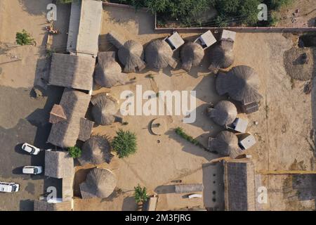 Traditionelle Bhunga-Hütten von Kutch Stockfoto