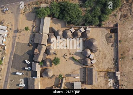 Traditionelle Bhunga-Hütten von Kutch Stockfoto