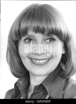 Porträt der deutschen Schauspielerin Eva Zlonitzky, 1970er Jahre. Stockfoto