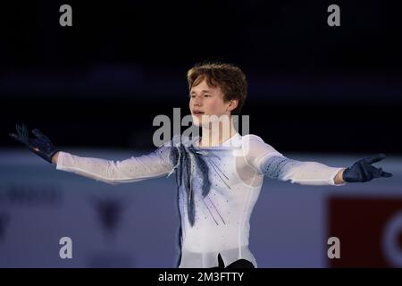 Turin, Italien, 11.. Dezember 2022. Ilia Malinin aus der Bronze für Männer aus den USA tritt während des Ausstellungsprogramms im Palavela in Turin auf. Foto: 11.. Dezember 2022. Der Bildausdruck sollte lauten: Jonathan Moscrop/Sportimage Stockfoto