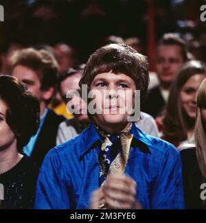 Hitparade, ZDF Musiksendung, Sänger Graham Bonney, 1970. Hitparade, ZDF-Musikshow, Sänger Graham Bonney, 1970. Stockfoto