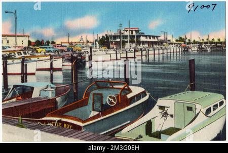 Marina, Clearwater Beach, Florida, Piers & Wharves, Tichnor Brothers Collection, Postkarten der Vereinigten Staaten Stockfoto