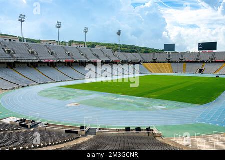 Das ehemalige Olympiastadion Estadi Olimpic Lluis Companys, Barcelona, Katalonien, Spanien Stockfoto